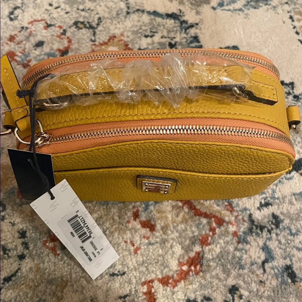 Dooney & Bourke Mustard Leather Crossbody - Picture 3 of 4